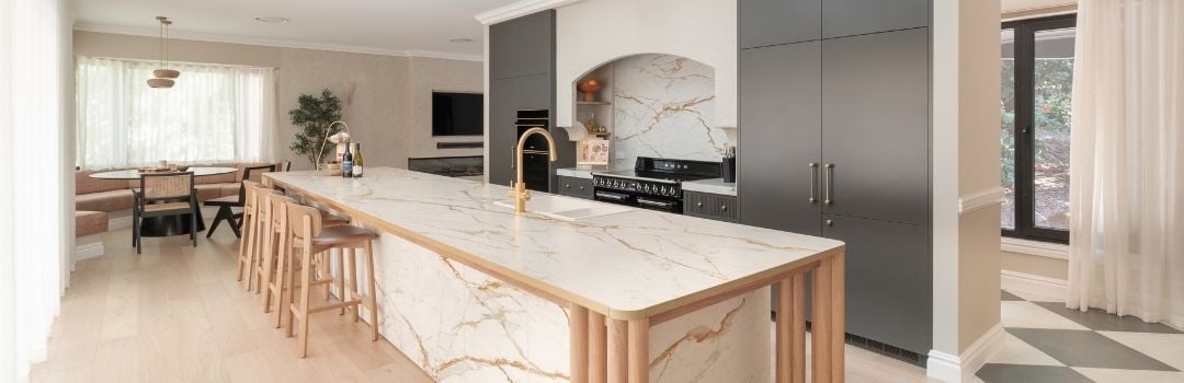 An aesthetic kitchen with buit-in appliances