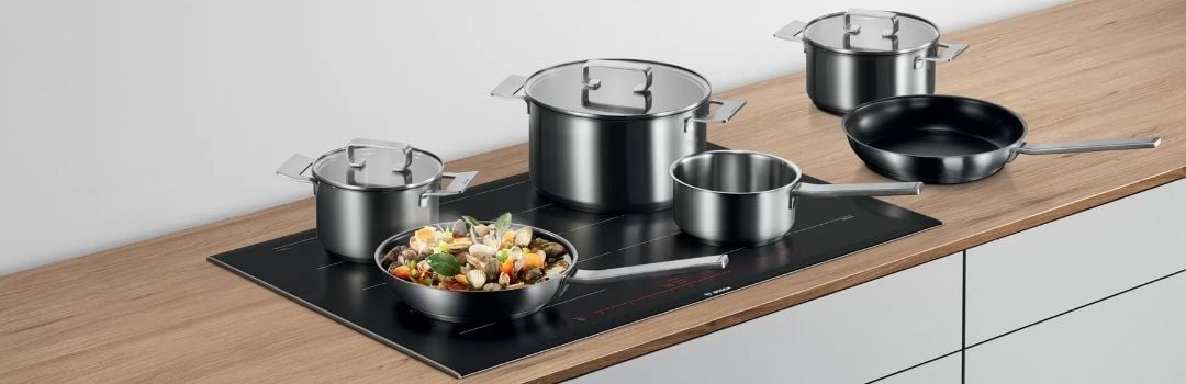 cookware set with an induction cooktop