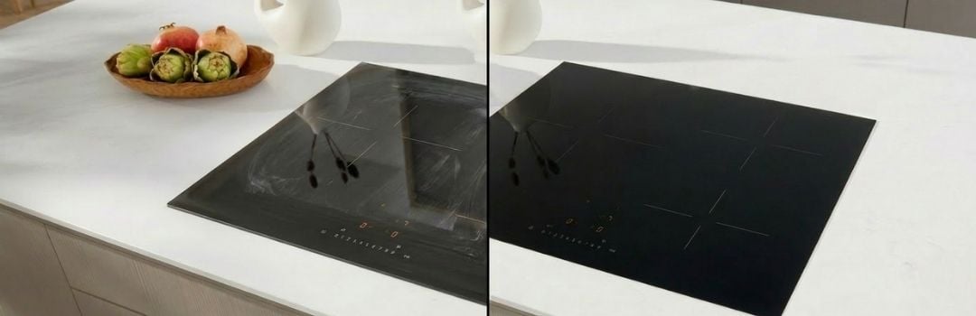 Cooktop cleaning before & after