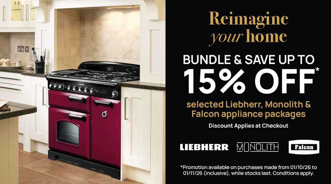 Save up to 15%* on selected Liebherr, Monolith or Falcon appliance packages