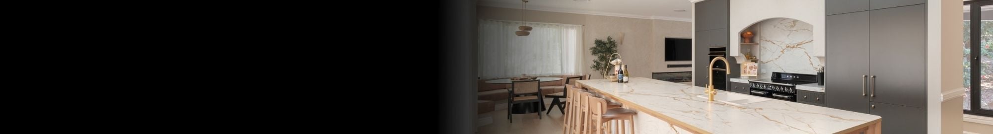 An aesthetic kitchen with buit-in appliances