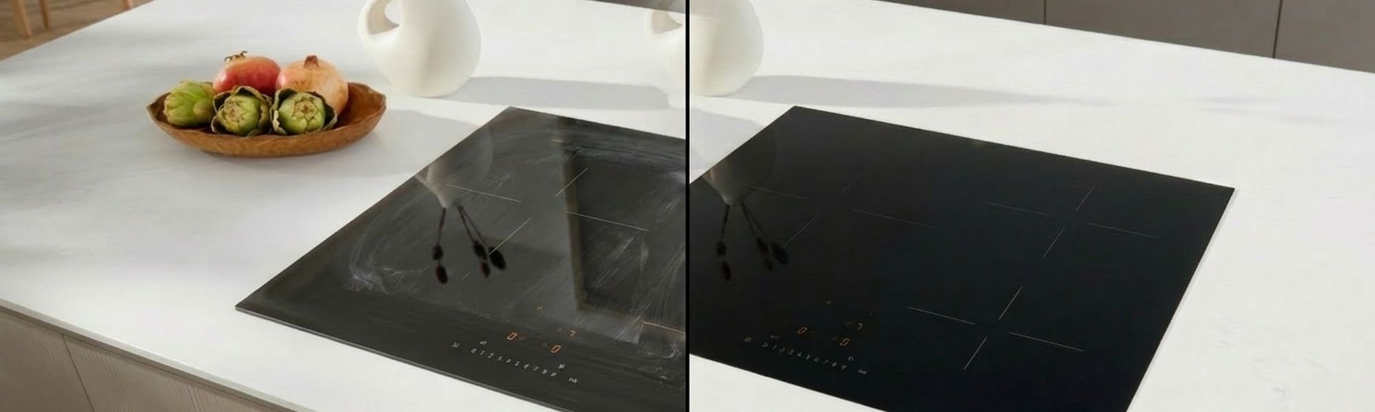 Cooktop cleaning before & after