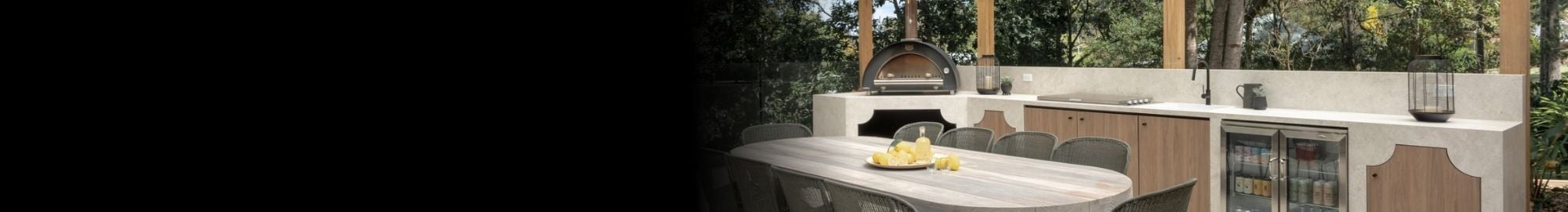 Outdoor BBQ and fridge