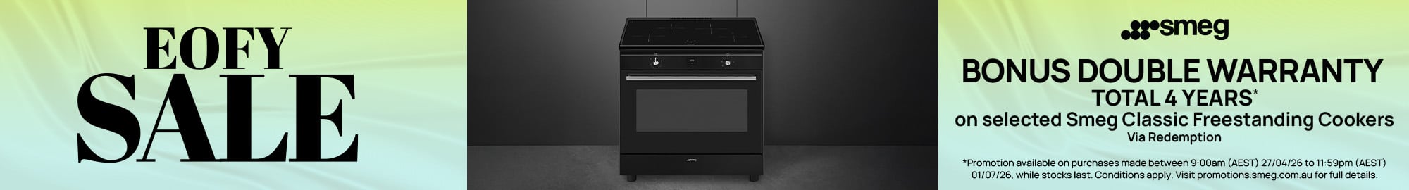 Smeg Double Warranty Offer