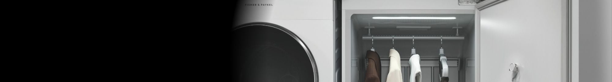 A Fisher & Paykel dryer alongside a drying cabinet