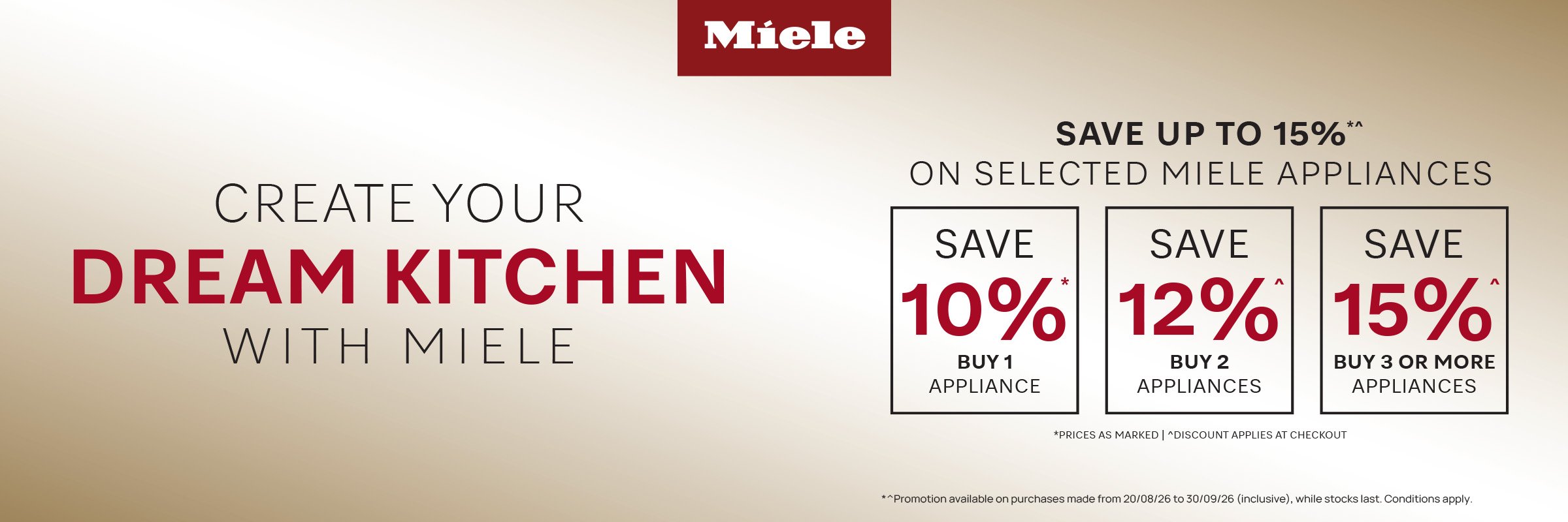 Save on selected Miele Appliances*