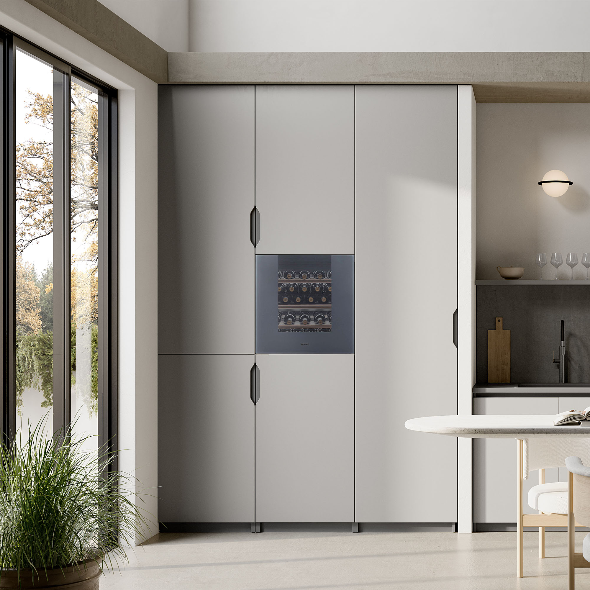 Smeg Linea 60cm Wine Cellar (29 Bottle) Neptune Grey CVI129G