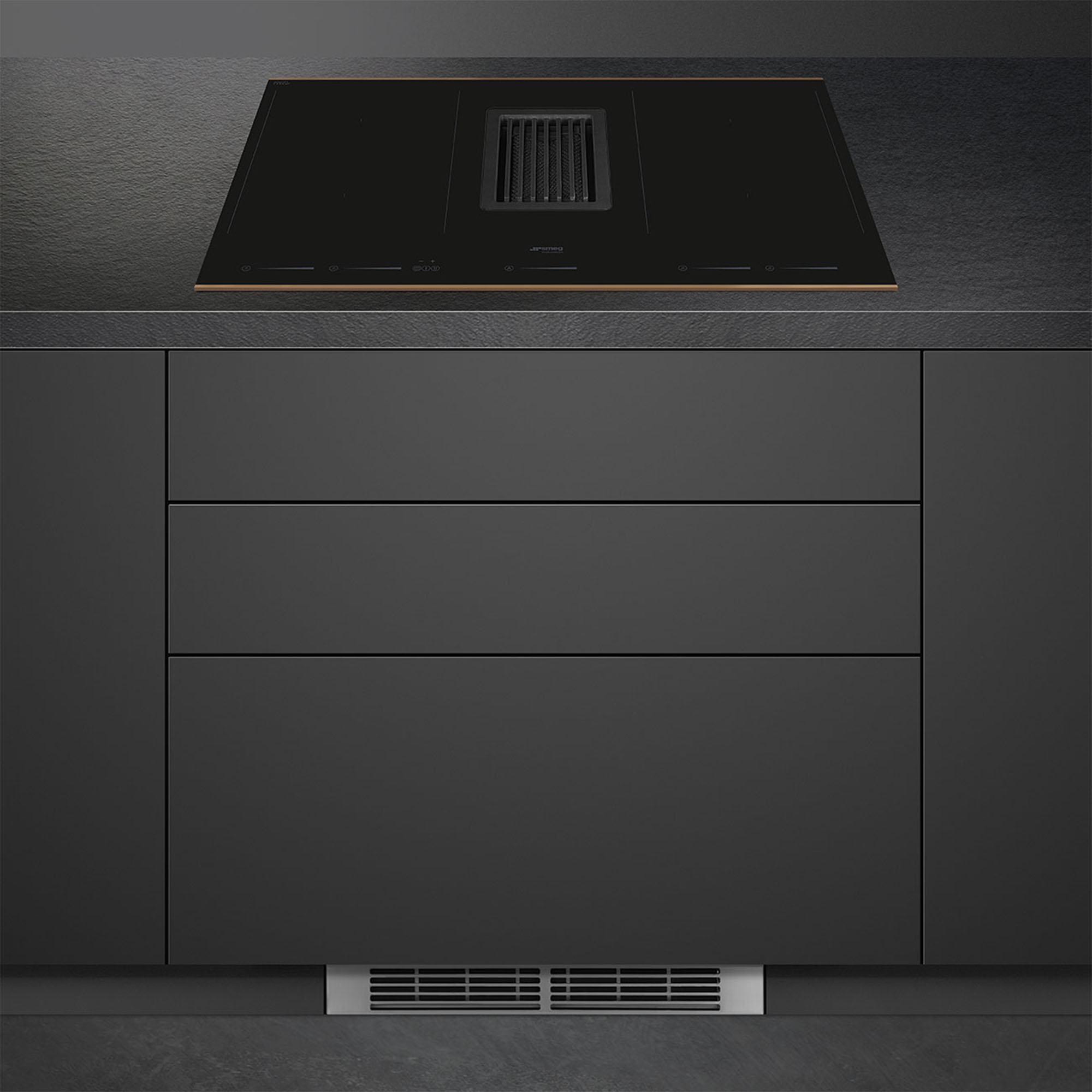 Smeg Dolce Stil Novo Integrated Hood Induction Cooktop HOBD682R1