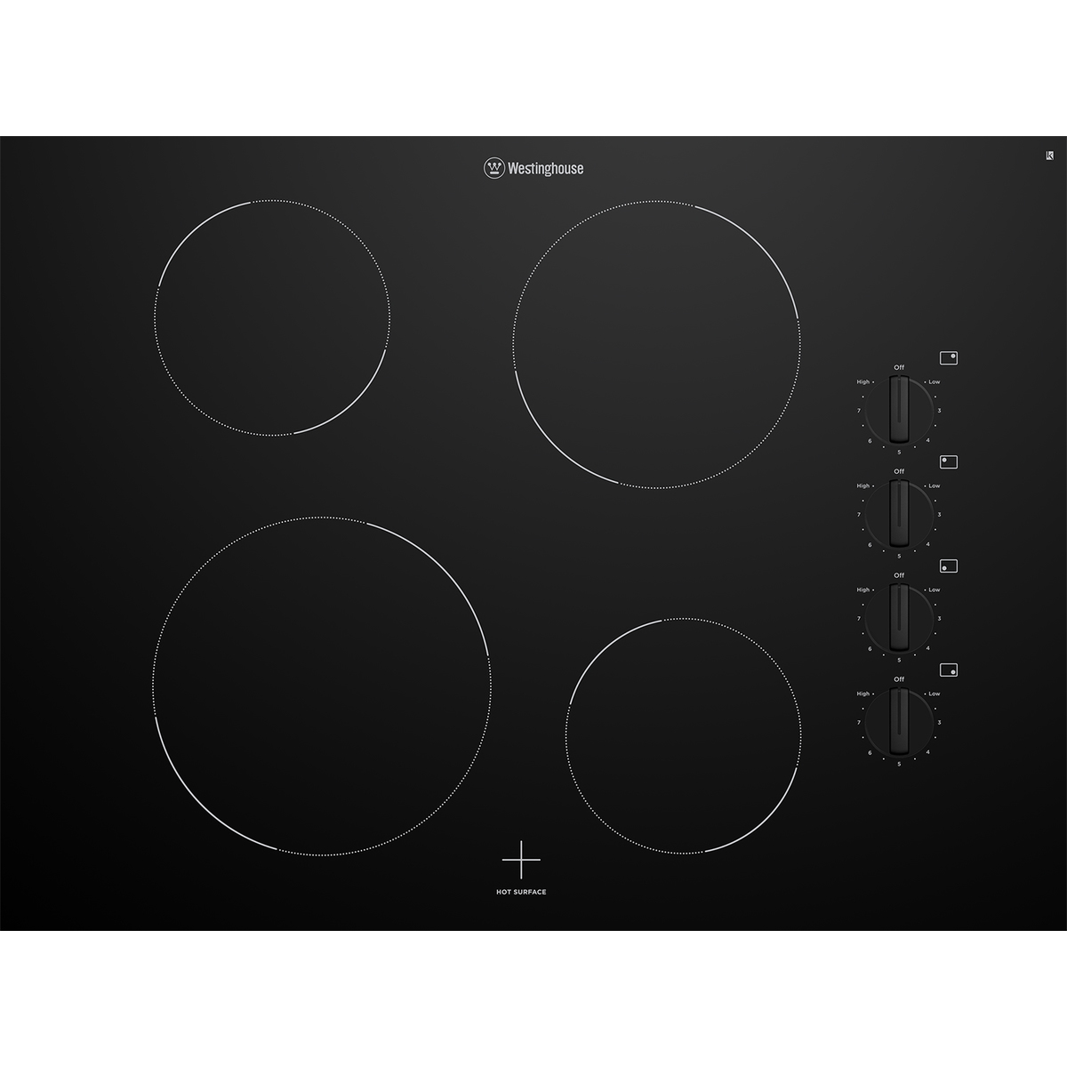 Westinghouse 70cm 4 Zone Ceramic Cooktop WHC742BC Signature Appliances