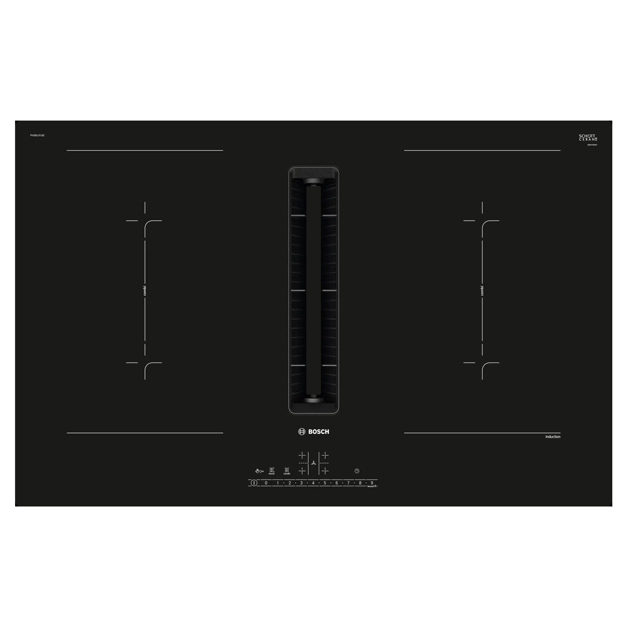 Bosch Serie 6 2in1 cooktop with integrated ventilation 80 cm